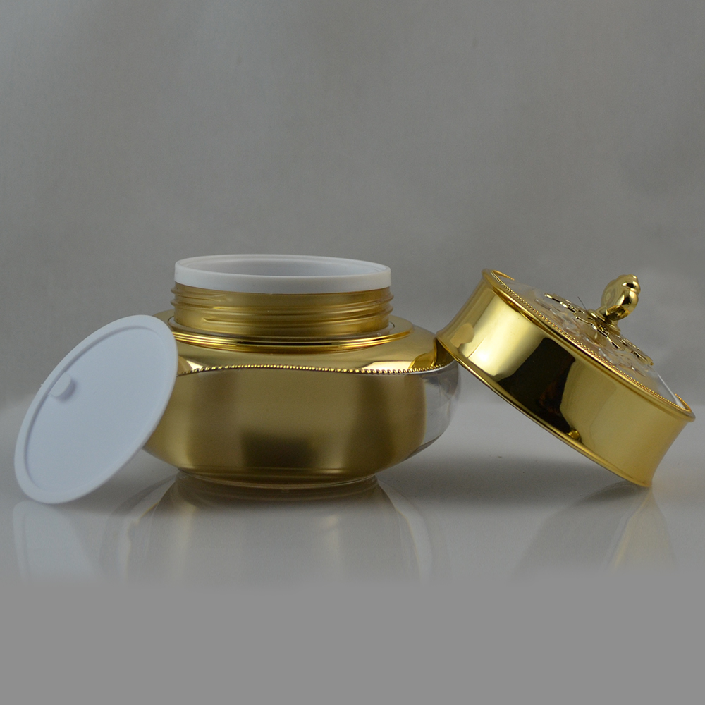 Crown Shape 15g 30g 50g Gold Empty Acrylic Cream JA201 Jar