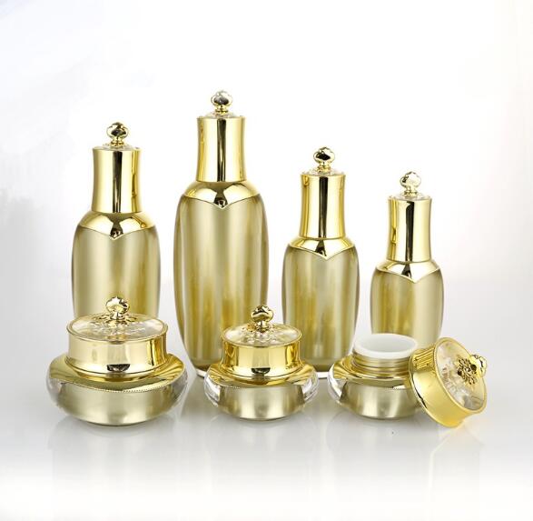 Crown Shape 15g 30g 50g Gold Empty Acrylic Cream JA201 Jar