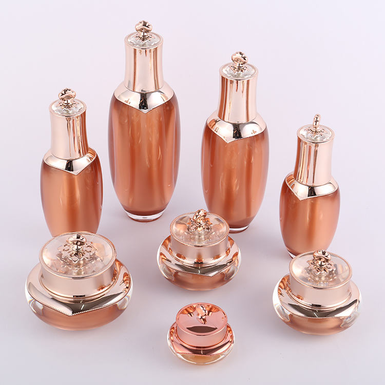 Crown Shape 15g 30g 50g Orange Empty Acrylic Cream JA201 Jar