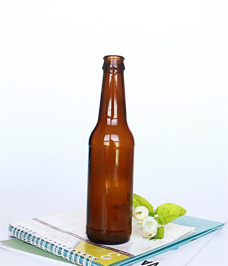 Crown Top 330ml 500ml Brown Glass Beer Bottle Round Shape For Kombucha Ginger Beer