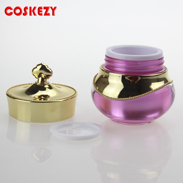 Crown cream bottle cosmetic travel bottle acrylic portable mini cream lotion trial empty jar