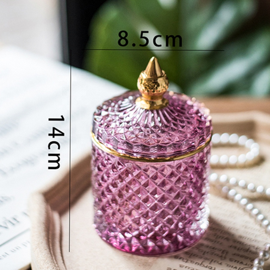Crystal Candy Jar with Lid Glass Food Storage Organization Suitable as Candy Dish Cookie Tin Food Storage and Organization