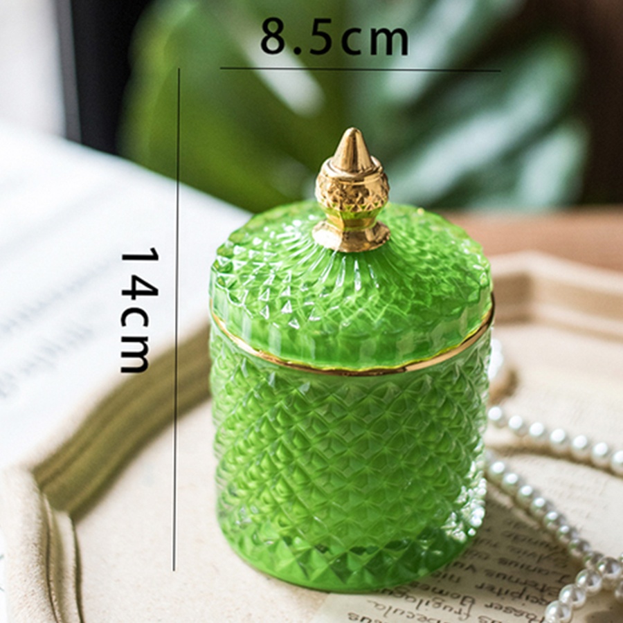 Crystal Candy Jar with Lid Glass Food Storage Organization Suitable as Candy Dish Cookie Tin Food Storage and Organization