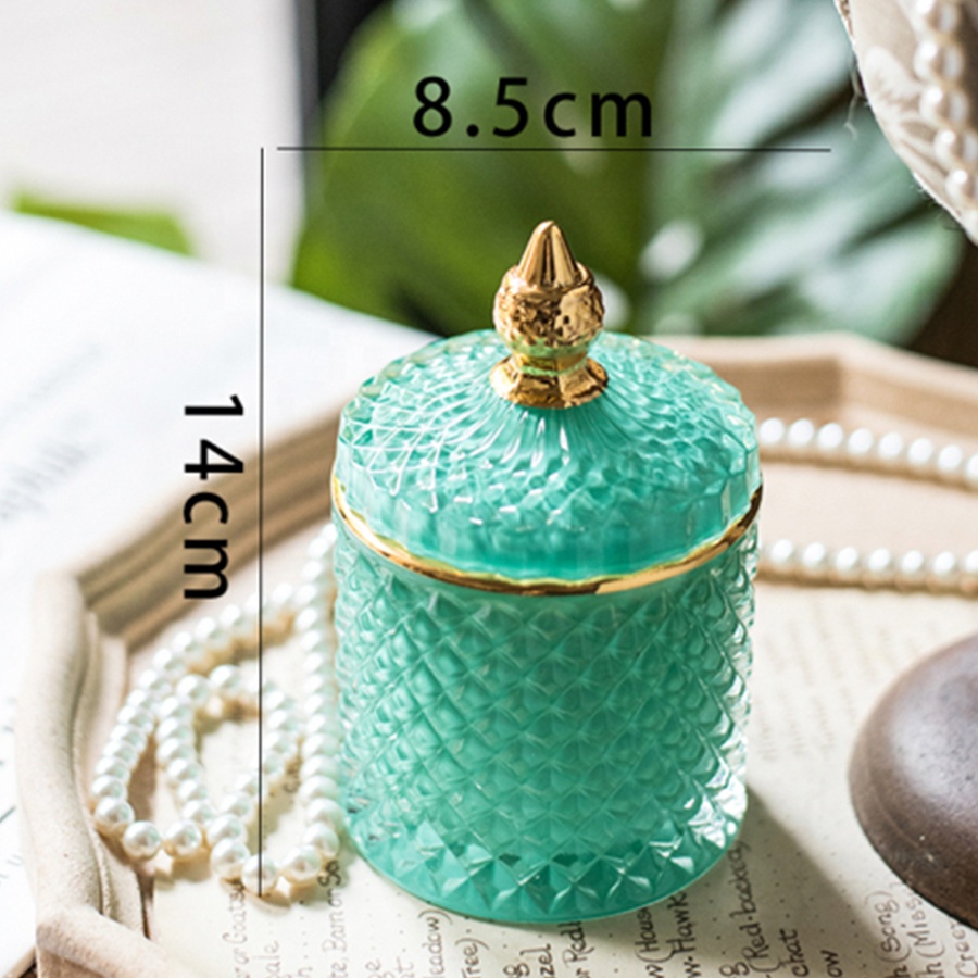 Crystal Candy Jar with Lid Glass Food Storage Organization Suitable as Candy Dish Cookie Tin Food Storage and Organization