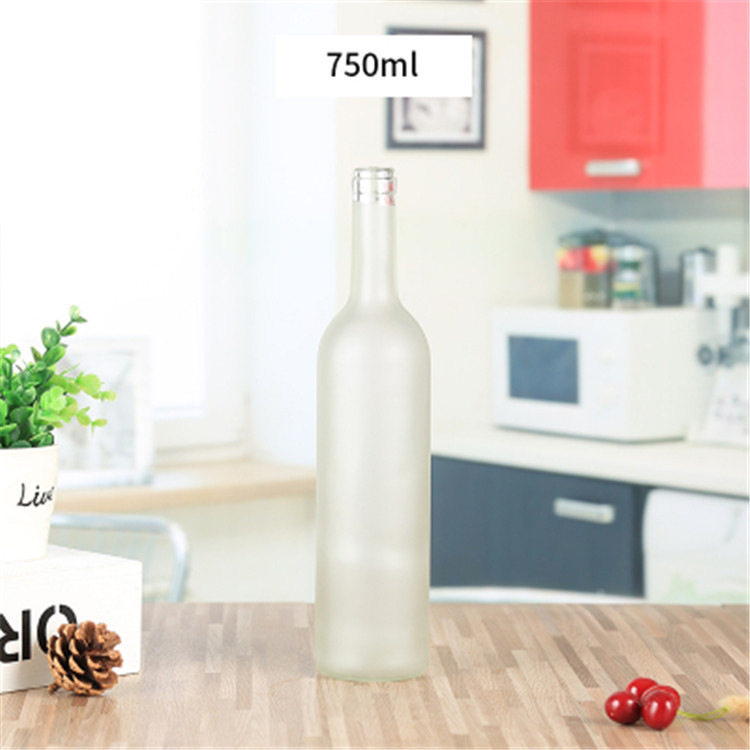 Crystal Empty Botellas de Vidrio Vino Glass Liquor Wine Bottle 500ml 750 ml