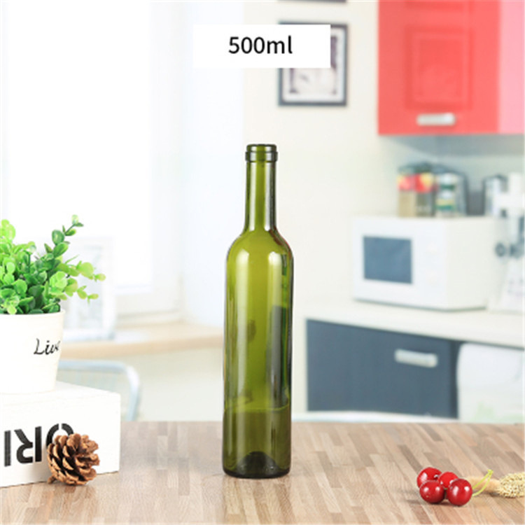 Crystal Empty Botellas de Vidrio Vino Glass Liquor Wine Bottle 500ml 750 ml