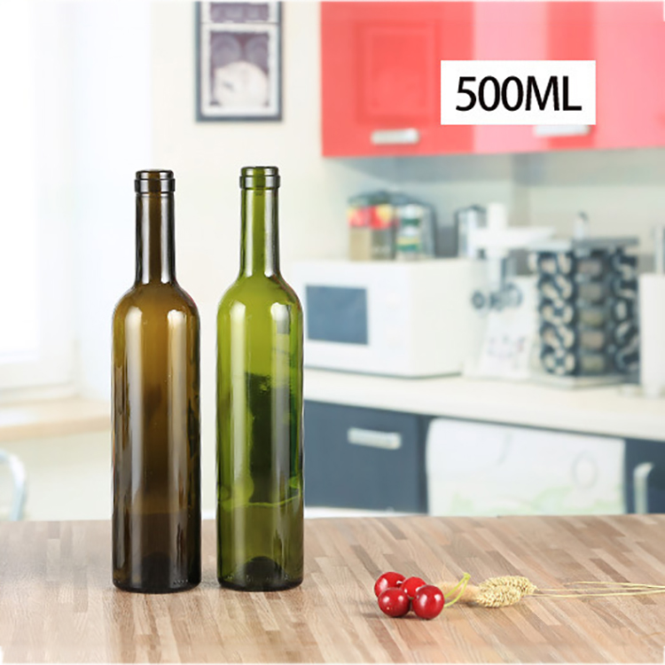 Crystal Empty Botellas de Vidrio Vino Glass Liquor Wine Bottle 500ml 750 ml