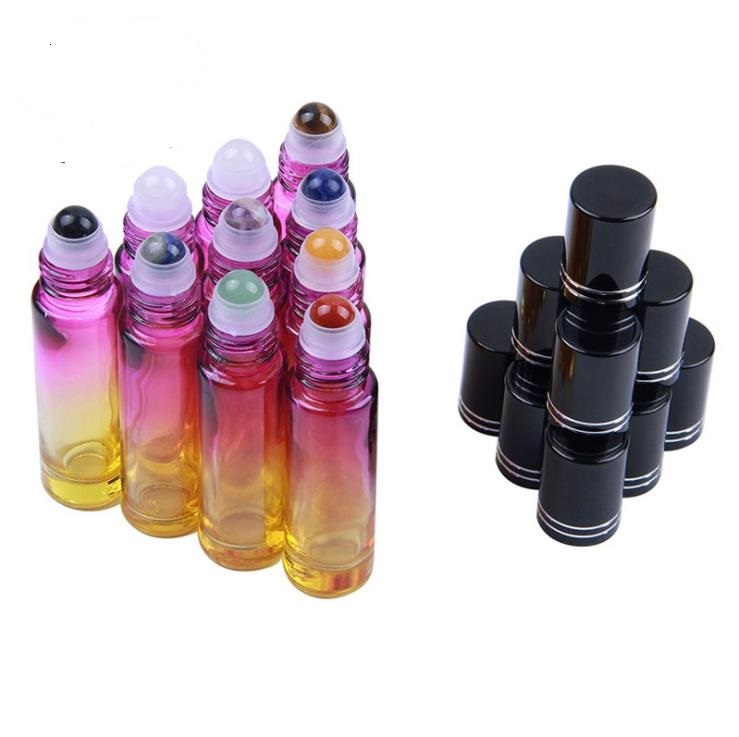 Crystal Gemstone Roll-on Glass Bottle Essential Oil Roller Top
