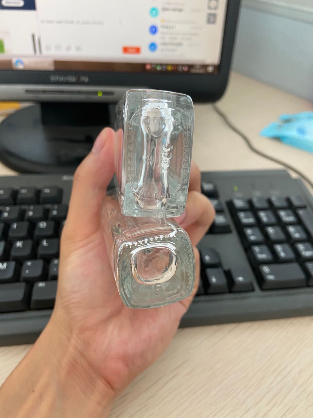 Crystal Glass Cork Screw Decanter White Unique Shape Liquor Glass Bottle