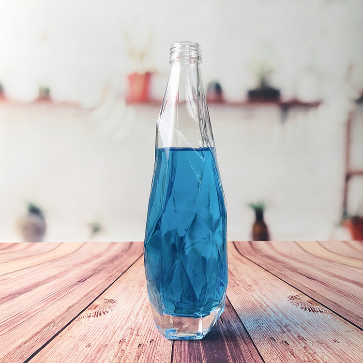 Crystal Glass Material Diamond Liquor Bottles Glass Fruit Wine Bottle