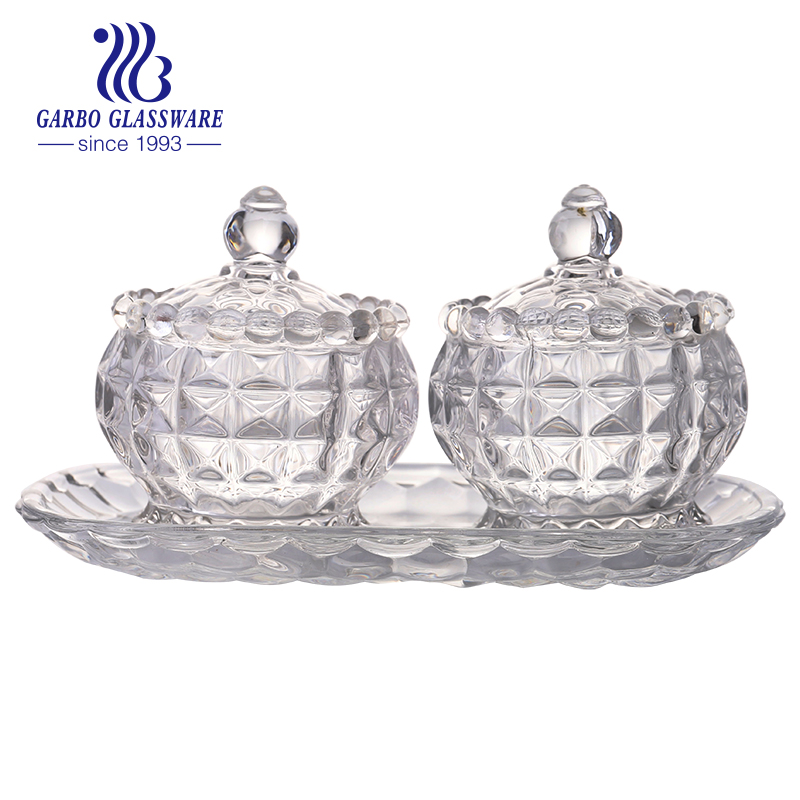 Crystal Glass Sugar Bowl, bohemia crystal bowl, unique sugar bowl mexico hot sale glassware home restaurant high quality glass