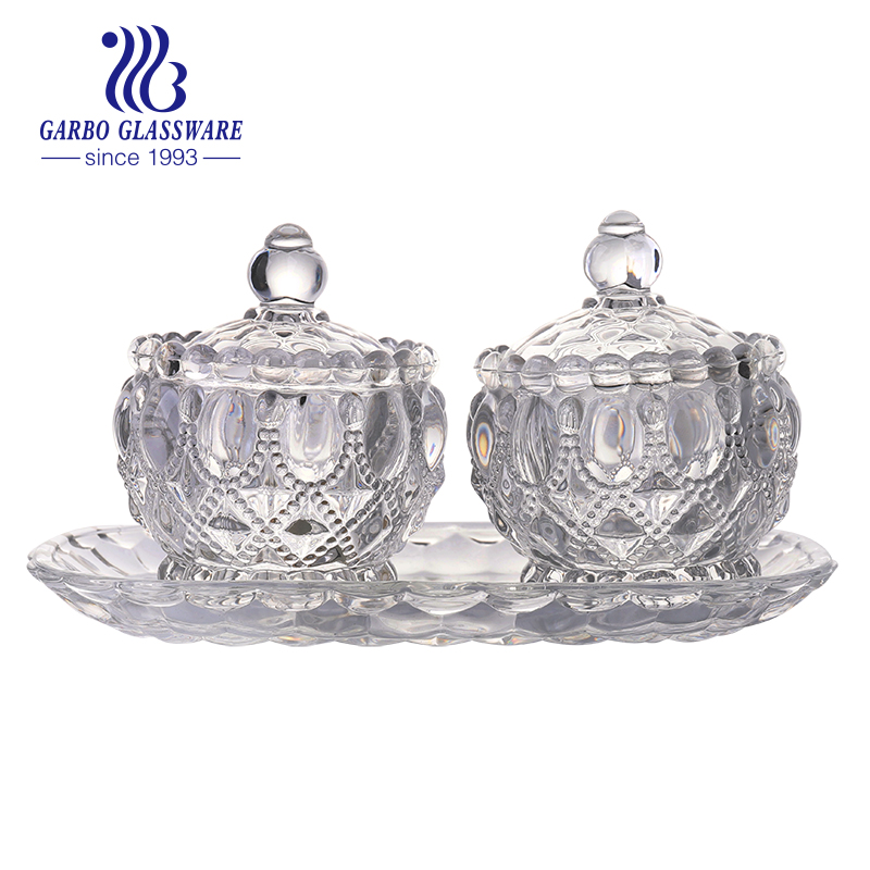Crystal Glass Sugar Bowl, bohemia crystal bowl, unique sugar bowl mexico hot sale glassware home restaurant high quality glass