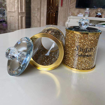 Crystal Jar Factory 100g 150g 200g Crystal Glass Storage Container Tea Coffee Sugar Glass Canister Set Storage Jar