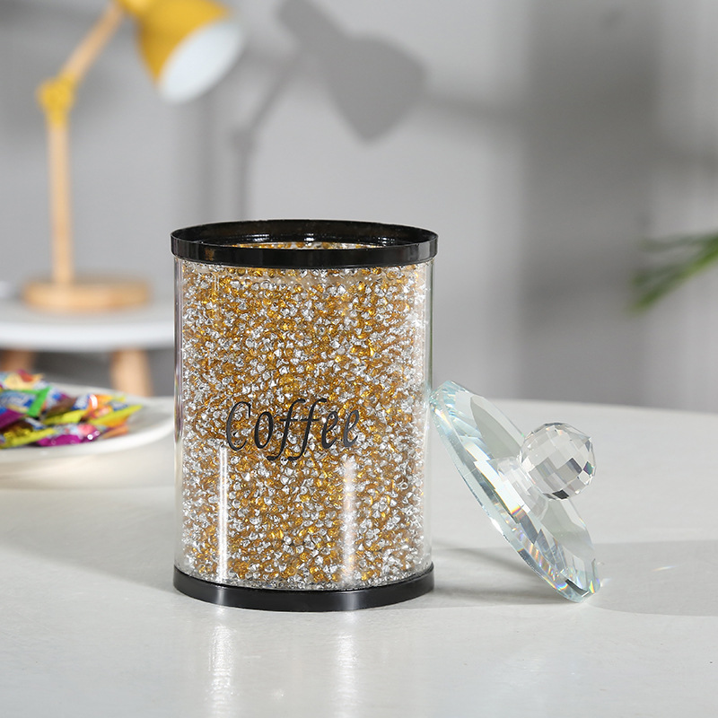 Crystal Jar Factory 100g 150g 200g Crystal Glass Storage Container Tea Coffee Sugar Glass Canister Set Storage Jar