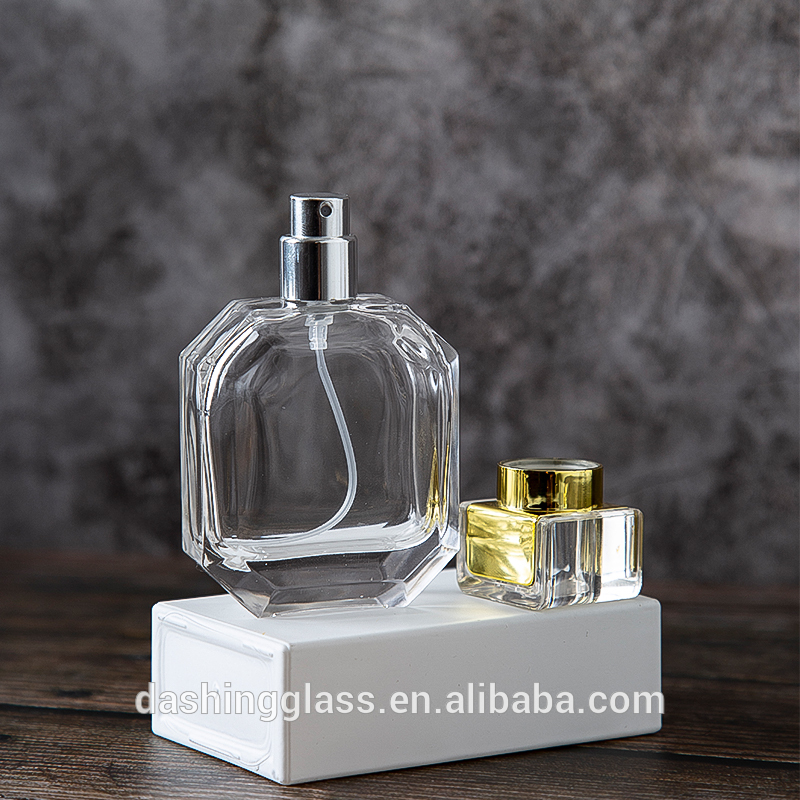 Crystal Wholesale Egyptian Empty Glass 50ml 100 ml Perfume Bottle with Cap and Box