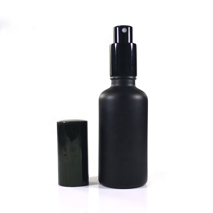 Crystal empty perfume essential oil 15ml 20ml 30ml 50ml 60ml 4oz 100ml frosted black glass spray bottle with pump sprayer