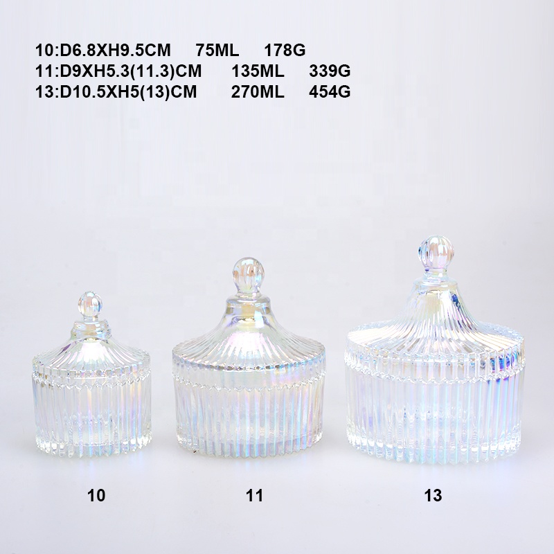 Crystal glass sugar bowl candy jars with glass lid wholesale