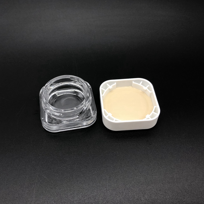 Cube square Qube shape 3ml 5ml 7ml 9ml Square Premium Glass Concentrate Jar Clear Glass jar with Child Safe Lid