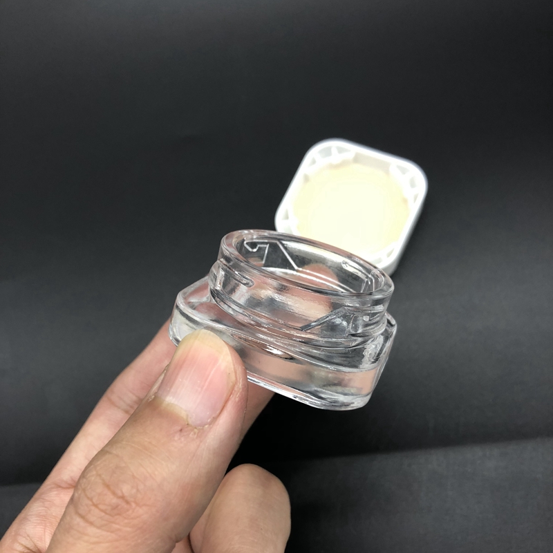 Cube square Qube shape 3ml 5ml 7ml 9ml Square Premium Glass Concentrate Jar Clear Glass jar with Child Safe Lid
