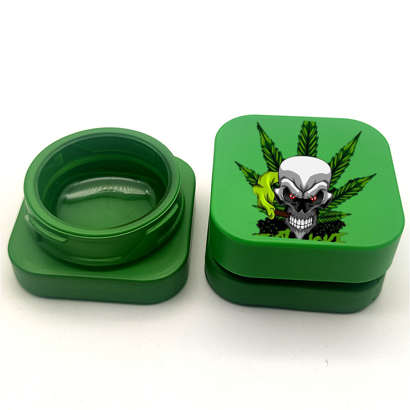 Cube square Qube shape 3ml 5ml 7ml 9ml Square Premium Glass Concentrate Jar Clear black white Glass jar with Child Safe Lid