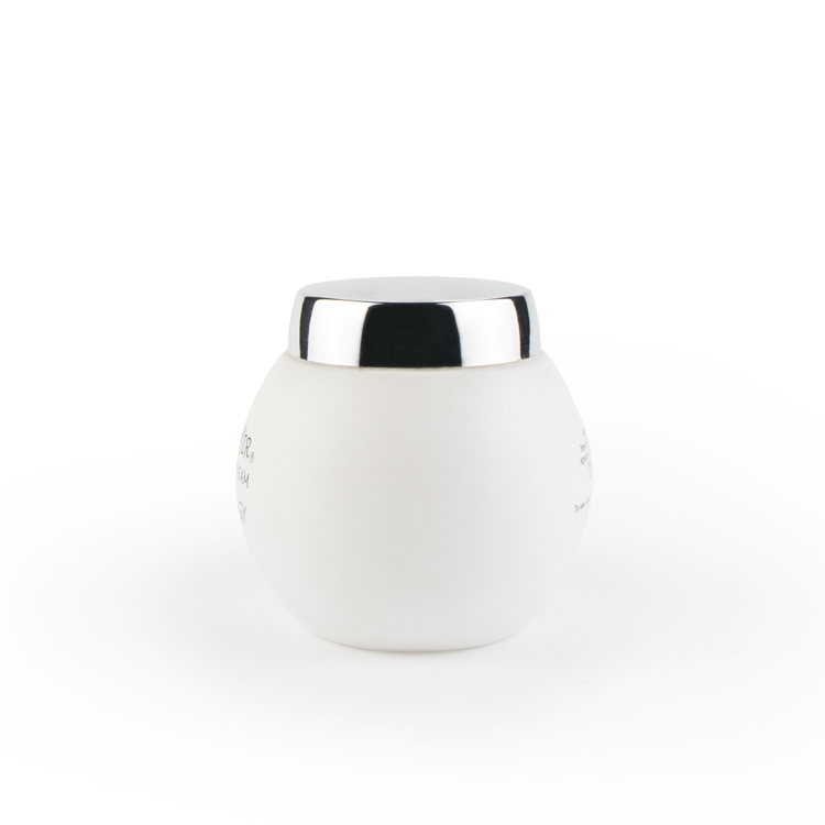 Custom 1.7 2 4 5 8 11 oz body scrub ball shape cosmetic container skincare empty face cream glass jars with round lids
