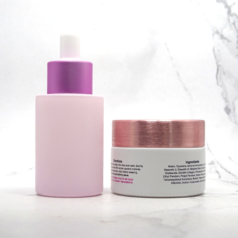 Custom 1 oz cosmetic glass jars with lids