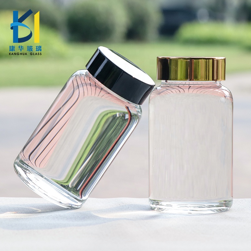 Custom 100ml Empty Borosilicate Glass Pharmaceutical Bottle Capsules Packaging Containers Vitamin Pill Capsule Bottles