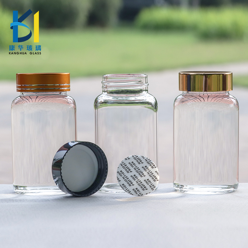 Custom 100ml Empty Borosilicate Glass Pharmaceutical Bottle Capsules Packaging Containers Vitamin Pill Capsule Bottles