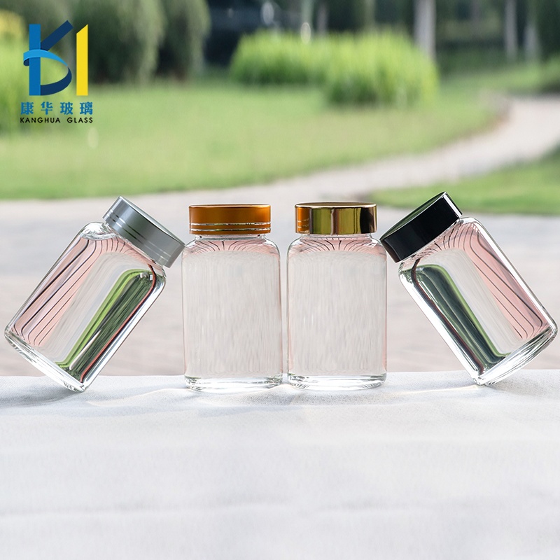 Custom 100ml Empty Borosilicate Glass Pharmaceutical Bottle Capsules Packaging Containers Vitamin Pill Capsule Bottles