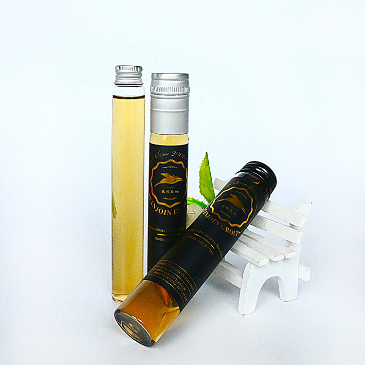 Custom 100ml Tube Glass Liquor Bottle 50ml Sample Wine Liquor Bottle With Aluminum Screw Cap