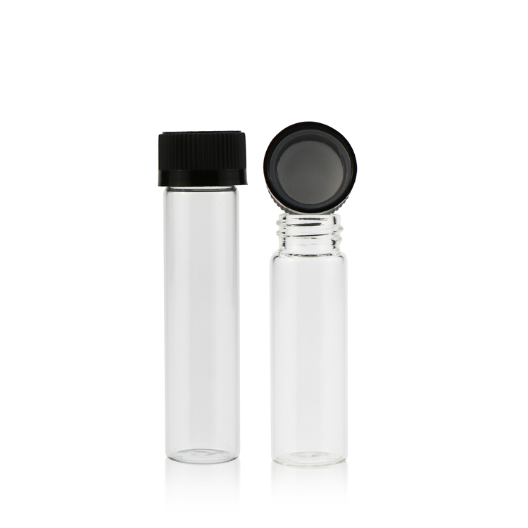 Custom 109mm clear empty CR airtight lid pre rolled cigarettes weed glass pre roll vial tubes with child resistant caps