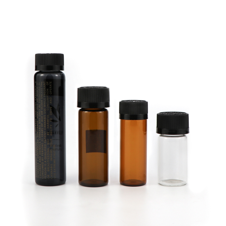Custom 109mm clear empty CR airtight lid pre rolled cigarettes weed glass pre roll vial tubes with child resistant caps