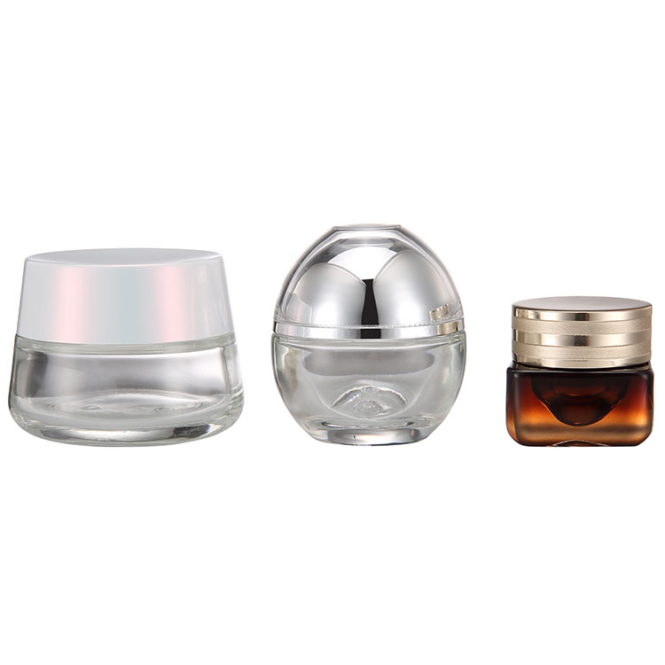 Custom 10g 20g 30g 40g 50g frosted cosmet glass skin care jars bottles lotion cream packaging cosmetic jar custom