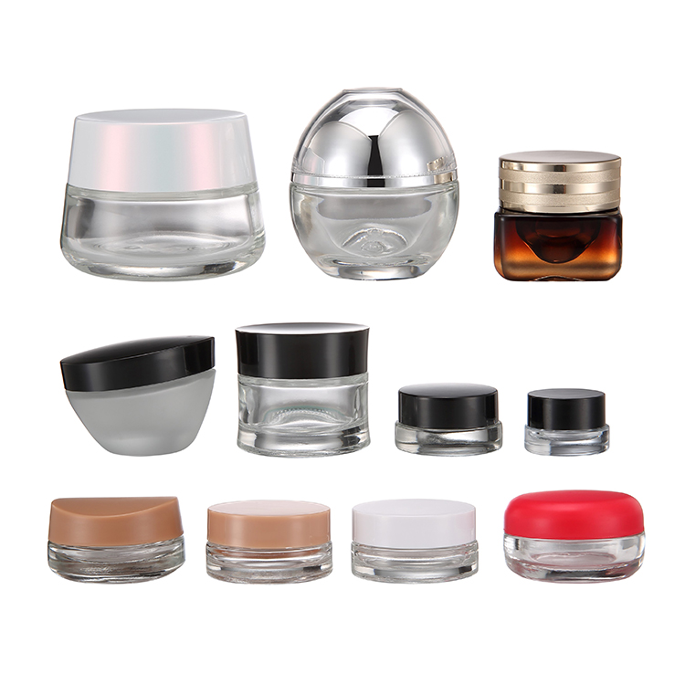 Custom 10g 20g 30g 40g 50g frosted cosmet glass skin care jars bottles lotion cream packaging cosmetic jar custom