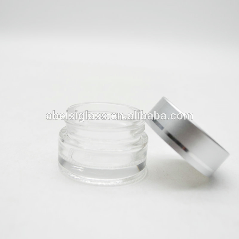 Custom 10g skin care body gel cosmetic glass jars empty eye cream clear balm lip scrub container with caps