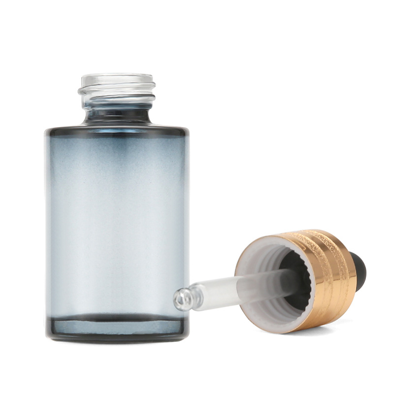 Custom 10ml 30ml 50ml opaque square glass cosmetic serum dropper bottle