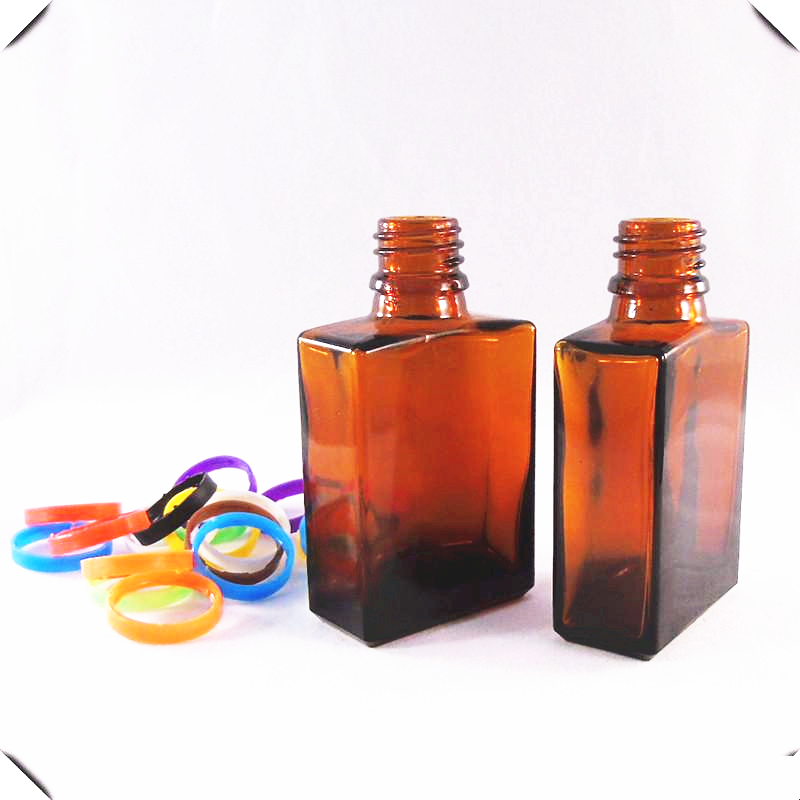 Custom 10ml 30ml 50ml opaque square glass cosmetic serum dropper bottle