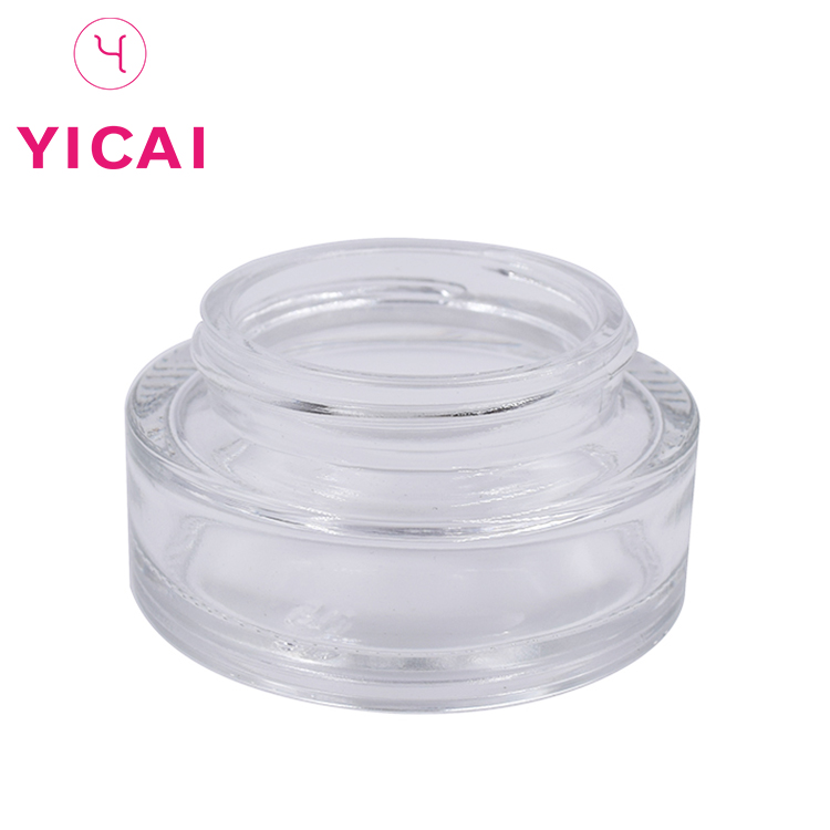 Custom 10ml 30ml 50ml wooden cover white round empty cosmetic mini glass jar