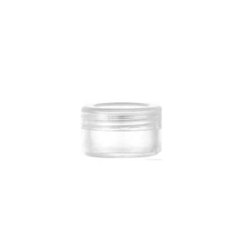 Custom 10ml Empty  Cosmetic Container Clear Round Plastic Nail Powder jar