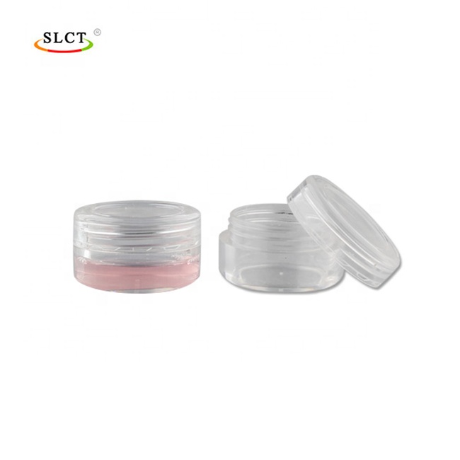 Custom 10ml Empty Cosmetic Container Clear Round Plastic Nail Powder jar