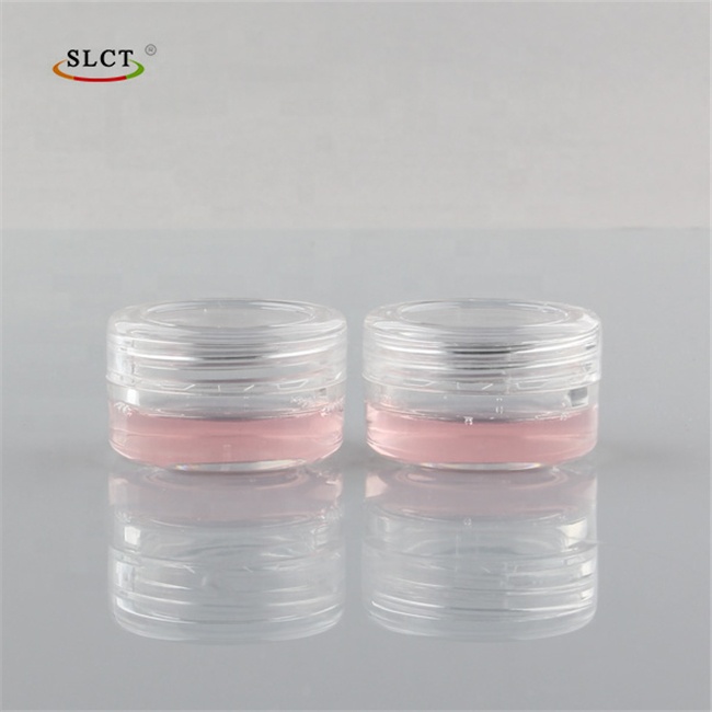 Custom 10ml Empty Cosmetic Container Clear Round Plastic Nail Powder jar