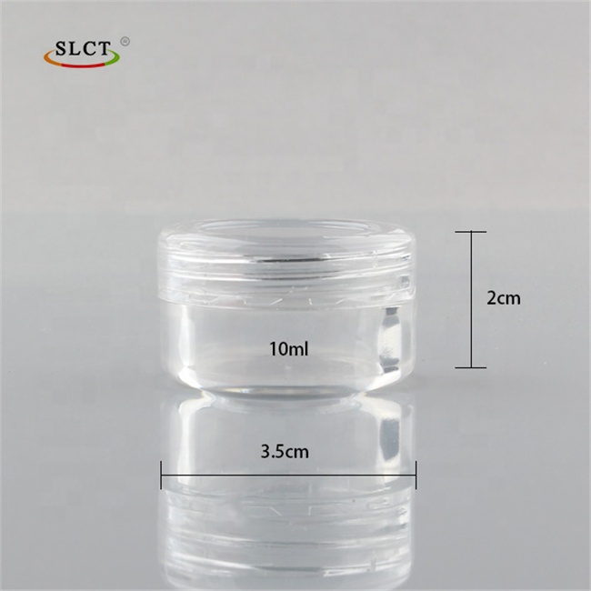 Custom 10ml Empty Cosmetic Container Clear Round Plastic Nail Powder jar
