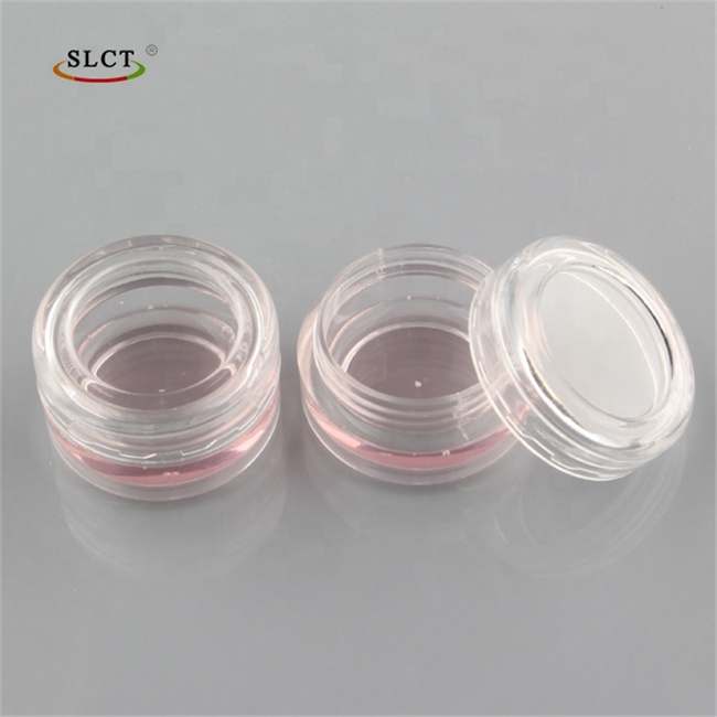 Custom 10ml Empty Cosmetic Container Clear Round Plastic Nail Powder jar