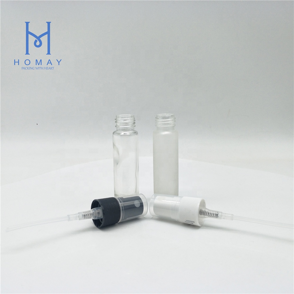 Custom 10ml clear frost portable roll on perfume glass spray bottle with spray pumps