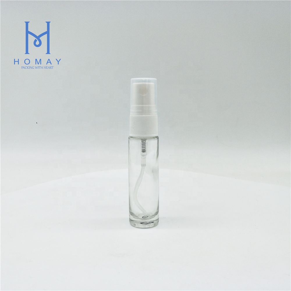 Custom 10ml clear frost portable roll on perfume glass spray bottle with spray pumps