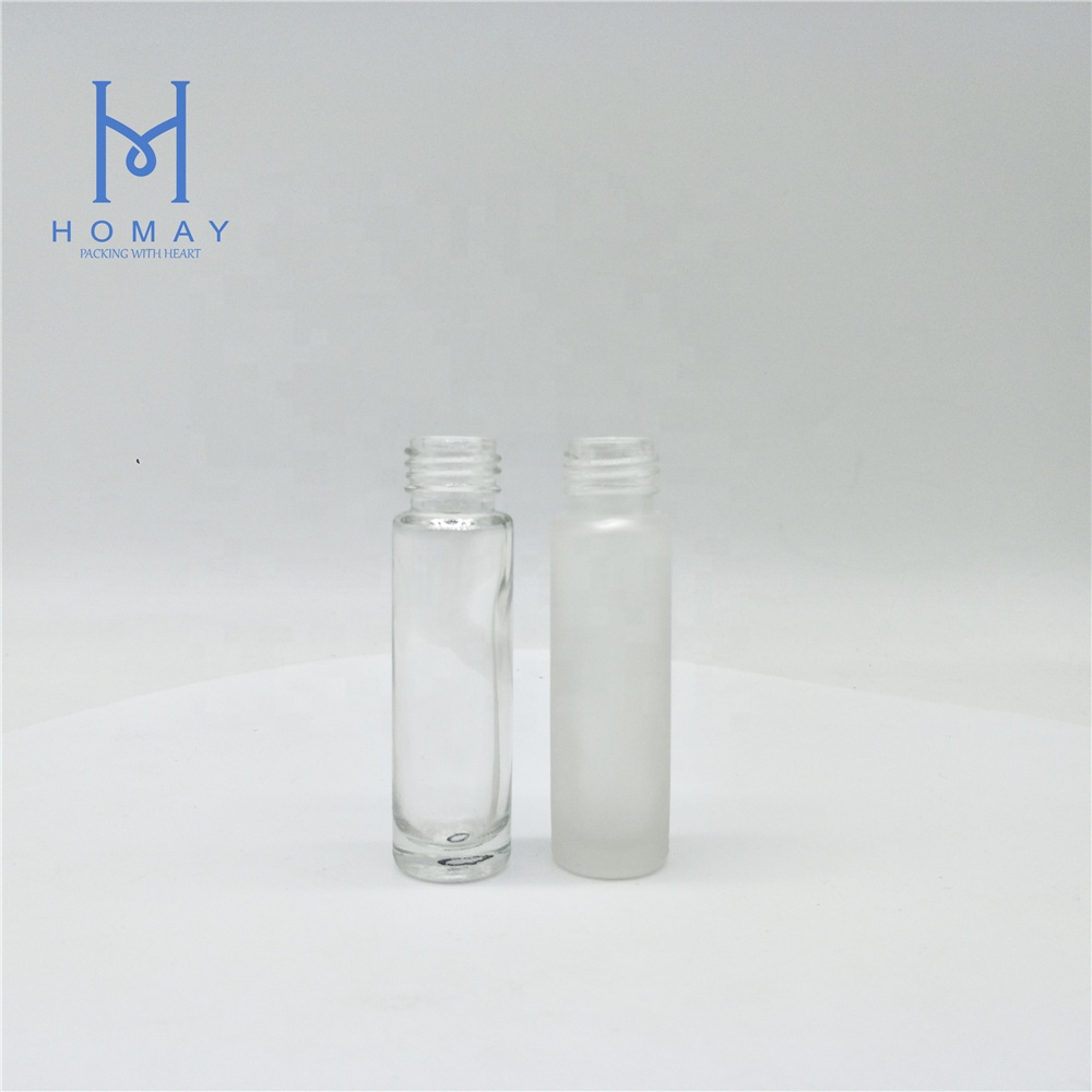 Custom 10ml clear frost portable roll on perfume glass spray bottle with spray pumps