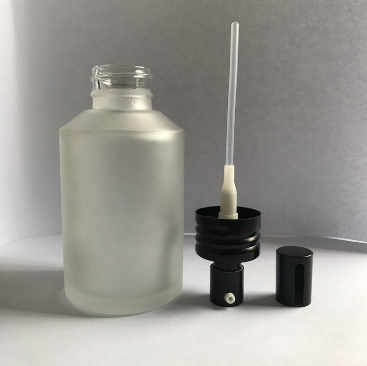 Custom 120ml,125ml, 200ml Frosted Slant Shoulder Glass Bottle
