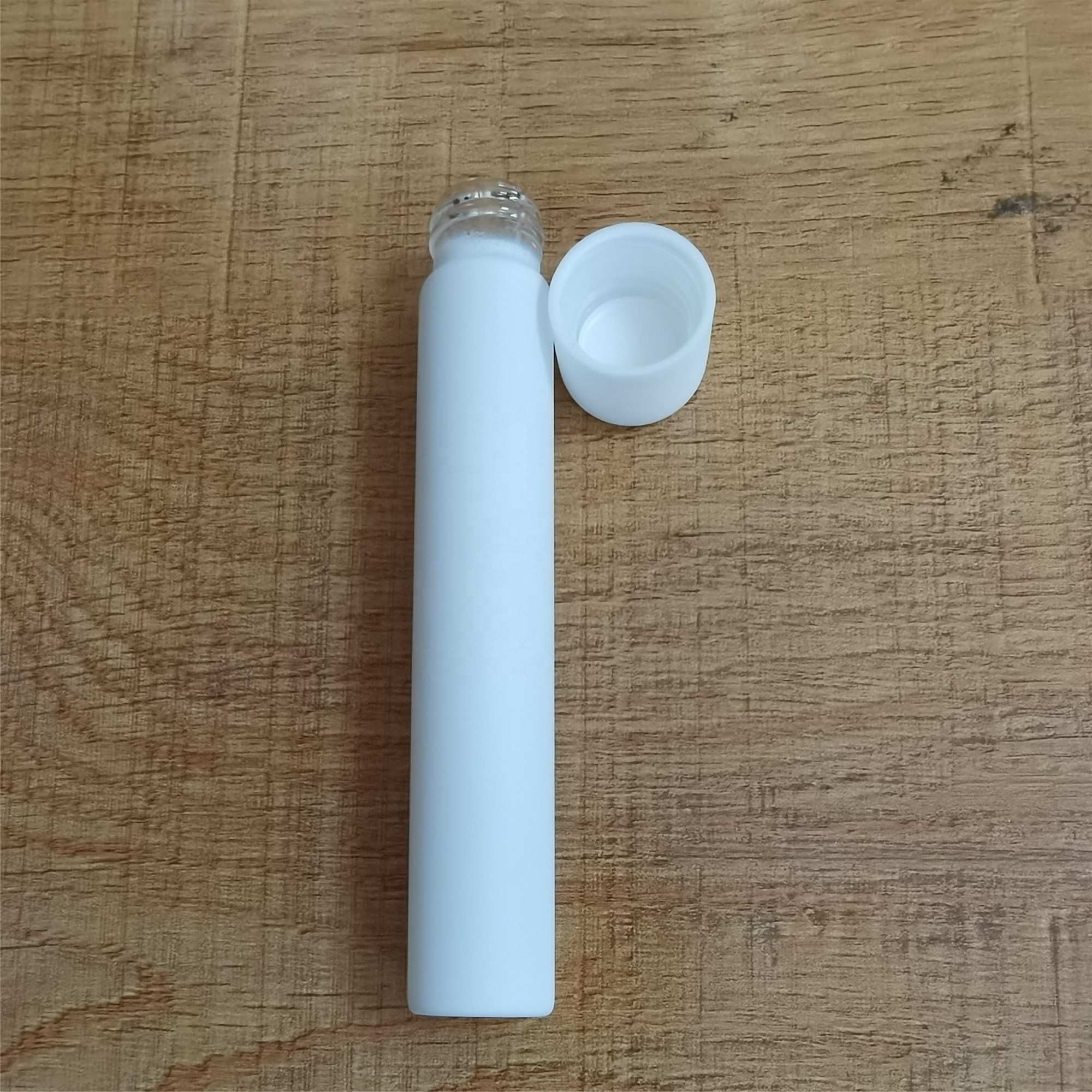 Custom 120mm*22mm Matte White Glass Tube Child Proof Lid Empty Pre-roll Joint Preroll Tubes Packaging