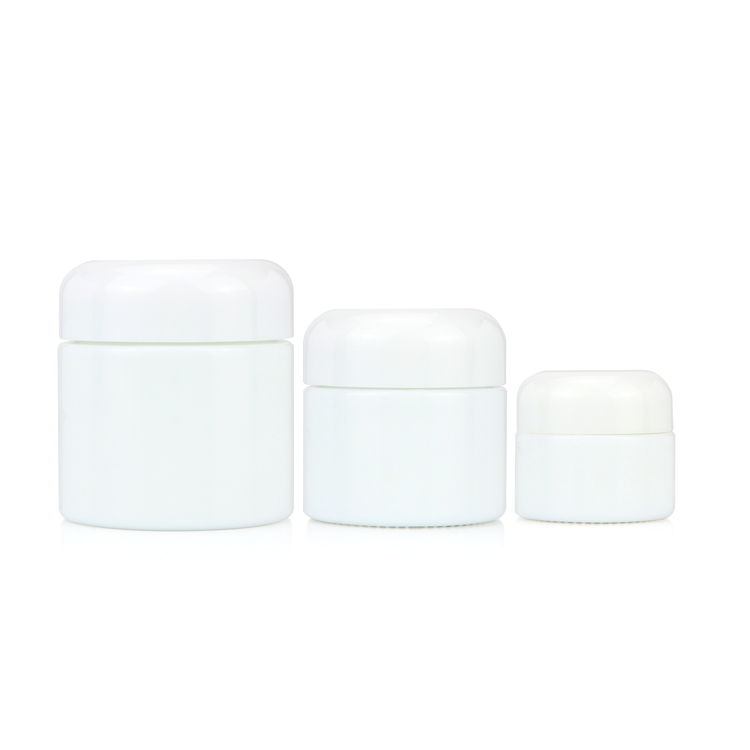 Custom 15 50 g 100 ml empty round cosmetic ceramics container white porcelain cream jar with screw lid dome like cap