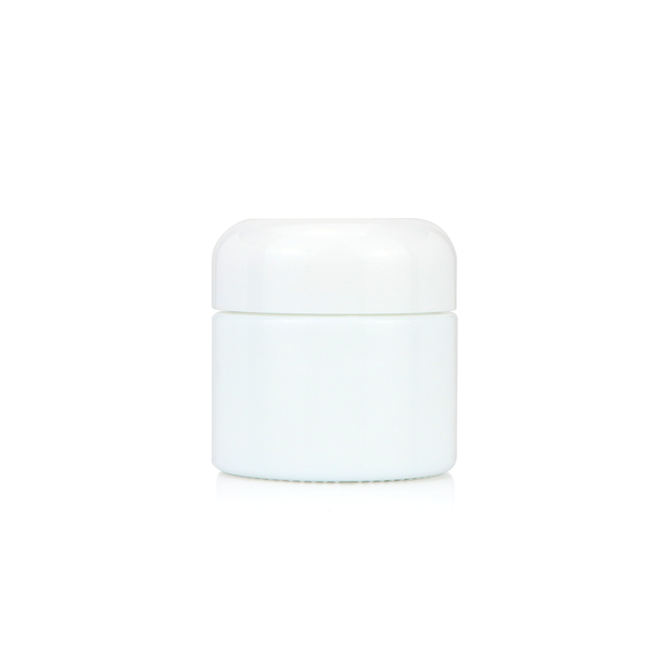 Custom 15 50 g 100 ml empty round cosmetic ceramics container white porcelain cream jar with screw lid dome like cap